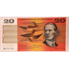 AUSTRALIA 1967 . TWENTY 20 DOLLAR BANKNOTE . COOMBS/RANDALL . FIRST PREFIX XBQ